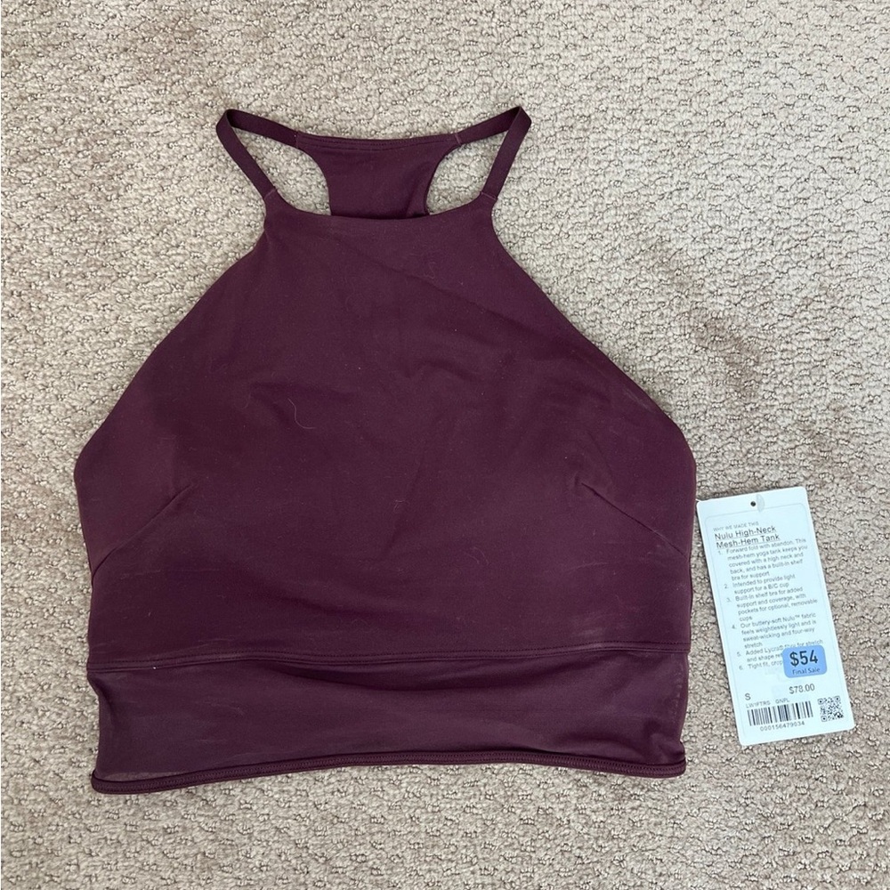 Lululemon Athletica High Neck Maroon Sports Bra